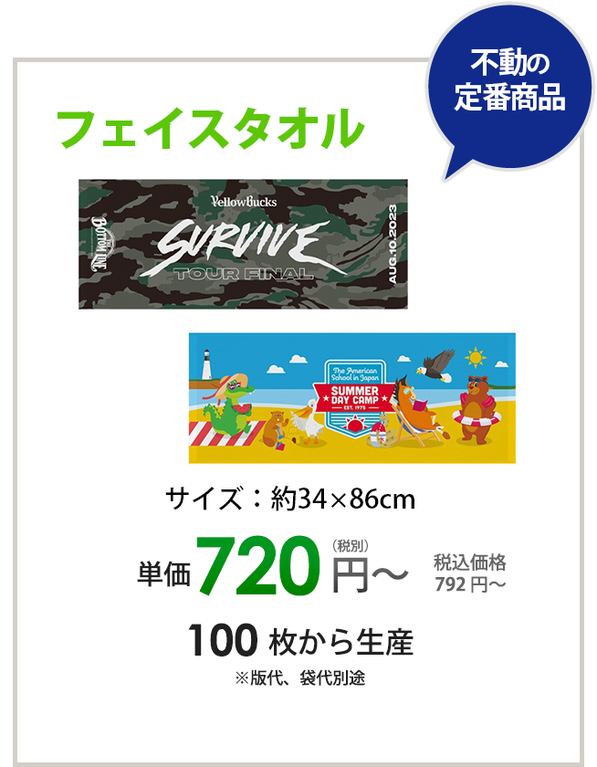プリントフェイスタオル